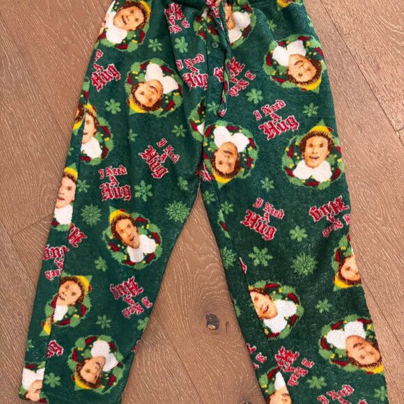 Boys Buddy the Elf Christmas Pajama Lounge Fleece Comfy Pants Size 10-12 M/L - Picture 1 of 5